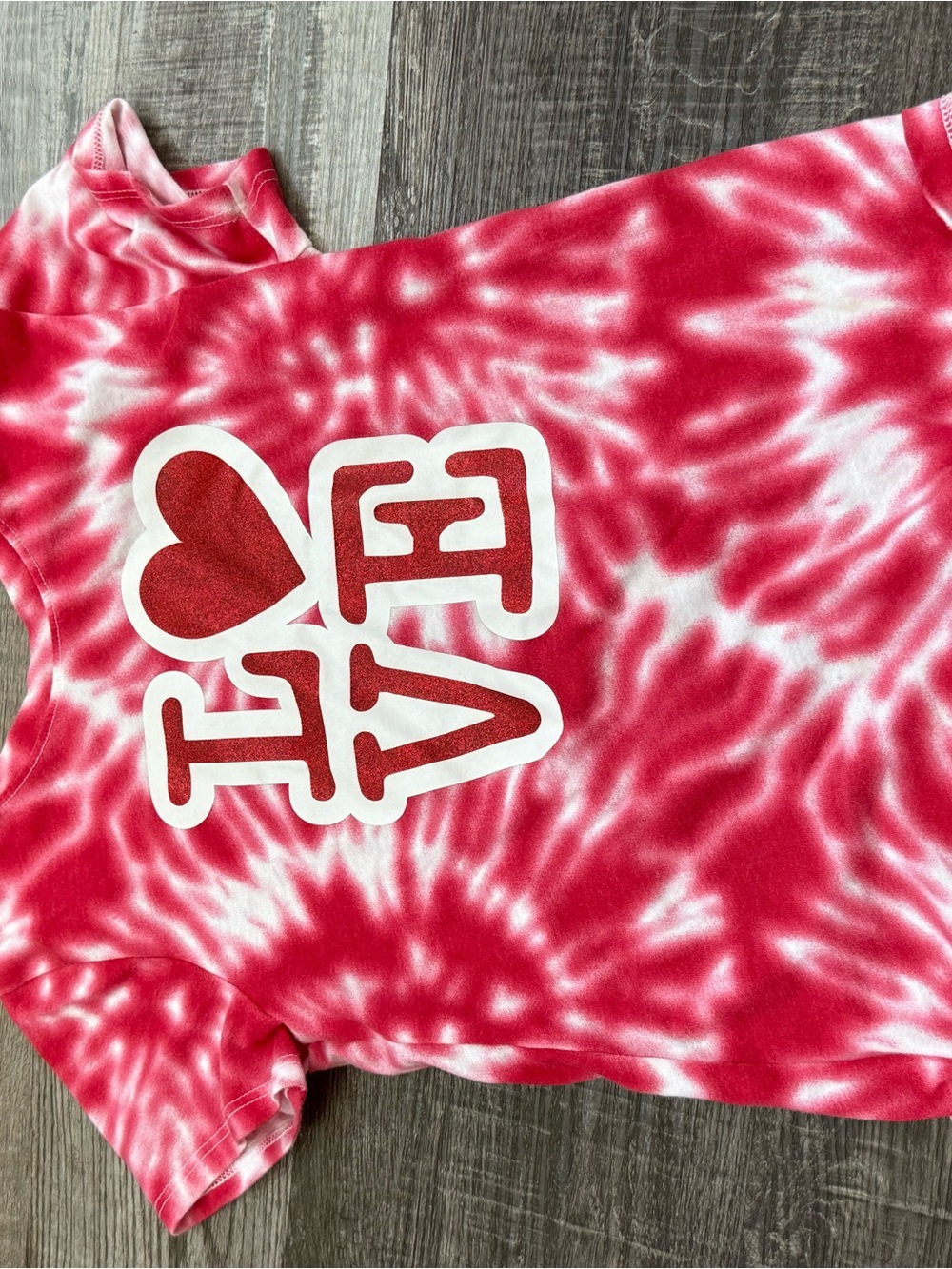 Celebrate It Pink & White Tie-Dye LOVE Graphic Tee